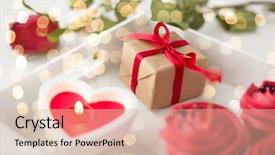  Presentation with valentines - Slide deck with heart shaped burning candle background and a lemonade colored foreground