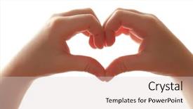  Presentation with heart hands - Colorful theme enhanced with heart shaped by child hands backdrop and a lemonade colored foreground