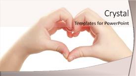  Presentation with hands the shape of a heart - Presentation enhanced with heart shaped by child hands background and a  colored foreground