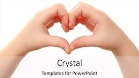  Presentation with heart hands - Beautiful presentation featuring heart shaped by child hands backdrop and a white colored foreground