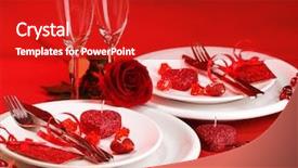  Presentation with flower candles - Colorful theme enhanced with heart-shaped candles valentine day backdrop and a crimson colored foreground