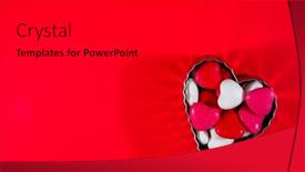  Presentation with candy heart - PPT layouts consisting of heart-shaped-candy-in-form background and a  colored foreground