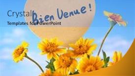  Presentation with heart - Presentation enhanced with heart-shaped-card-said-bienvenue background and a light blue colored foreground