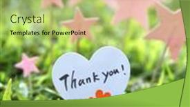  Presentation with thank - Theme having heart-shaped-card-says-thank background and a mint green colored foreground