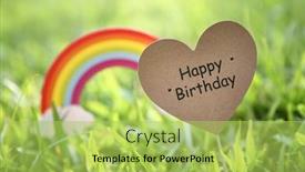  Presentation with happy birthday card - Theme having heart-shaped-card-with-happy background and a  colored foreground
