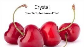  Presentation with cherry - Slide set consisting of heart shaped cherry berries isolated background and a white colored foreground