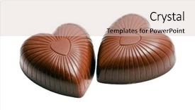  Presentation with candy heart - Cool new presentation theme with heart shaped chocolate candy isolated backdrop and a lemonade colored foreground