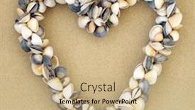  Presentation with clam - Presentation featuring heart-shaped-clam-shell-wreath background and a coral colored foreground