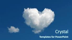  Presentation with shape heart - Presentation theme with heart shaped cloud background and a ocean colored foreground