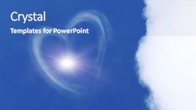  Presentation with heart clouds - Audience pleasing PPT layouts consisting of heart shaped clouds over blue sky backdrop and a ocean colored foreground