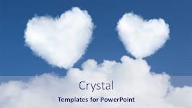  Presentation with heart clouds - Slide set enhanced with heart shaped clouds in the sky background and a lemonade colored foreground