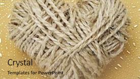  Presentation with rope - Colorful presentation enhanced with heart-shaped coil of rope on a textured background backdrop and a coral colored foreground