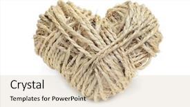  Presentation with rope - Beautiful presentation design featuring heart-shaped coil of rope on a white background backdrop and a soft green colored foreground