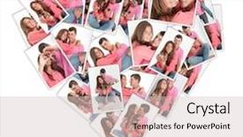  Presentation with clouds in heart shape - Colorful PPT theme enhanced with heart shaped collage with pictures of a young couple backdrop and a lemonade colored foreground
