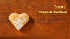  Presentation with cookie - Beautiful presentation theme featuring heart-shaped-cookie-on-wooden backdrop and a tawny brown colored foreground