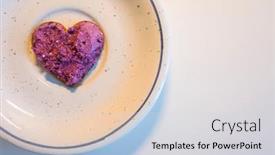  Presentation with white plate - Presentation theme consisting of heart-shaped-cookie-spread background and a light gray colored foreground