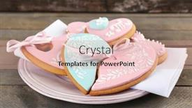  Presentation with valentines - Audience pleasing PPT layouts consisting of heart shaped cookies for valentines day on plate on wooden background backdrop and a coral colored foreground