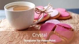  Presentation with coffee cup - Slide set featuring heart-shaped-cookies-with-cup background and a coral colored foreground
