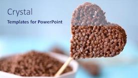  Presentation with dessert - PPT theme featuring heart-shaped-crispy-dessert background and a light blue colored foreground