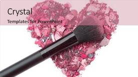  Presentation with brush - Slide deck featuring heart shaped crushed eyeshadows background and a coral colored foreground