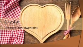  Presentation with checkered tablecloth - Slide deck consisting of heart shaped cutting board background and a blonde colored foreground