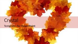  Presentation with maple leaves - PPT layouts featuring heart-shaped frame of colorful background and a red colored foreground