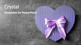  Presentation with purple heart - Cool new theme with heart-shaped gift box backdrop and a gray colored foreground
