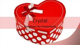  Presentation with gift ribbon - Slides with heart shaped gift box with a ribbon on a white background background and a red colored foreground