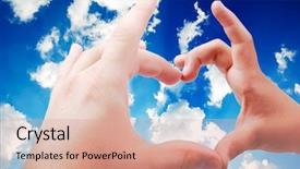  Presentation with hands the shape of a heart - PPT layouts consisting of heart shaped hands in beautiful background and a  colored foreground