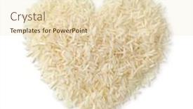  Presentation with basmati rice white rice rice - Beautiful presentation theme featuring heart-shaped-heap-of-raw backdrop and a lemonade colored foreground