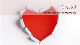  Presentation with paper heart book - Colorful presentation enhanced with heart shaped hole in white backdrop and a lemonade colored foreground