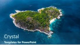  Presentation with calm sea - Cool new PPT layouts with heart-shaped-island backdrop and a ocean colored foreground