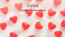  Presentation with jelly - Slide deck with heart-shaped jelly candies background and a lemonade colored foreground