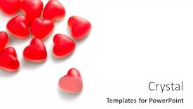  Presentation with candy heart - PPT theme enhanced with heart-shaped-jelly-candy-love background and a white colored foreground