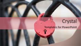  Presentation with love heart - Audience pleasing PPT layouts consisting of heart shaped love padlock backdrop and a coral colored foreground