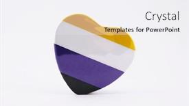  Presentation with non binary - Theme having heart-shaped-non-binary-pride background and a white colored foreground