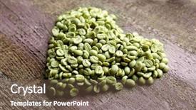  Presentation with peanuts - PPT layouts consisting of heart shaped peanuts on wooden background and a tawny brown colored foreground