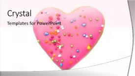  Presentation with pink heart illustrations - Cool new presentation with heart shaped pink cookie isolated backdrop and a lemonade colored foreground