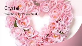  Presentation with pink rose - Beautiful PPT layouts featuring heart shaped pink rose arrangement backdrop and a lemonade colored foreground