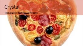 Presentation with heart shaped book page - PPT theme with heart shaped pizza isolated background and a red colored foreground