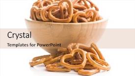  Presentation with heart shaped book page - Audience pleasing slide deck consisting of heart shaped pretzel in bowl backdrop and a coral colored foreground