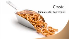  Presentation with heart shaped book page - PPT layouts consisting of heart shaped pretzel in scoop background and a white colored foreground