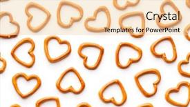  Presentation with love heart - Slide set consisting of heart shaped pretzel isolated background and a lemonade colored foreground