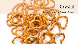  Presentation with love heart - Theme with heart shaped pretzel isolated background and a yellow colored foreground