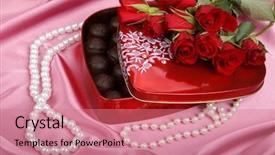  Presentation with heart flowers - Beautiful presentation featuring shaped red box with sweet backdrop and a coral colored foreground