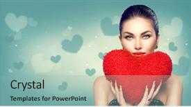  Presentation with sexy girl - Colorful slides enhanced with party valentines - sexy valentine model girl portrait backdrop and a light blue colored foreground
