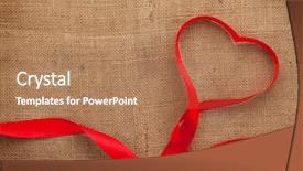  Presentation with valentines day - Audience pleasing presentation consisting of heart shaped ribbon over burlap backdrop and a coral colored foreground