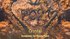  Presentation with 2021 - Slide set consisting of heart-shaped-river-in-autumn background and a tawny brown colored foreground