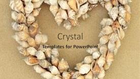  Presentation with sand heart - Colorful presentation enhanced with heart-shaped-shell-wreath backdrop and a coral colored foreground