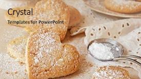  Presentation with baking cookies - Audience pleasing presentation theme consisting of heart shaped sugar cookies backdrop and a coral colored foreground